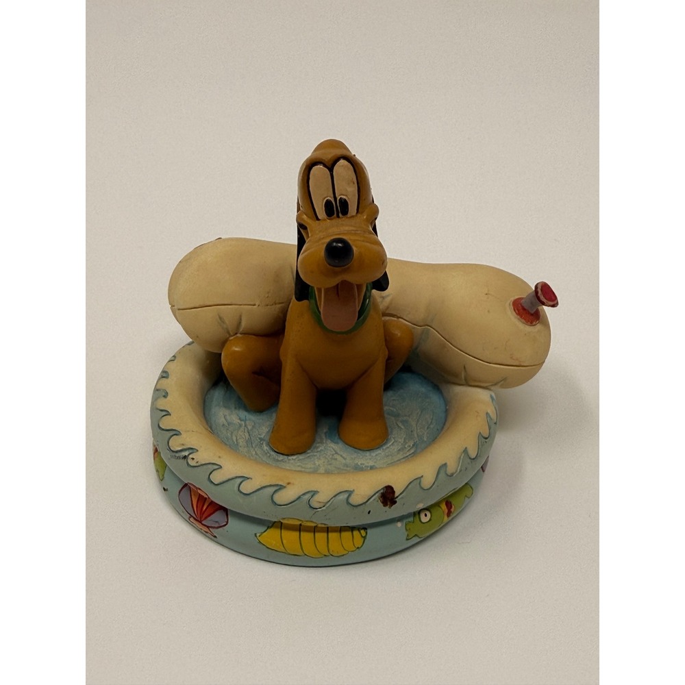 Disney Pluto August Figurine Danbury Mint Dog in Pool Perpetual Calendar Figure